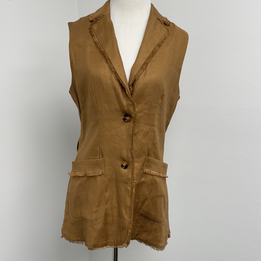 Women's Kivari Brown Sleeveless Blazer Sz.4
